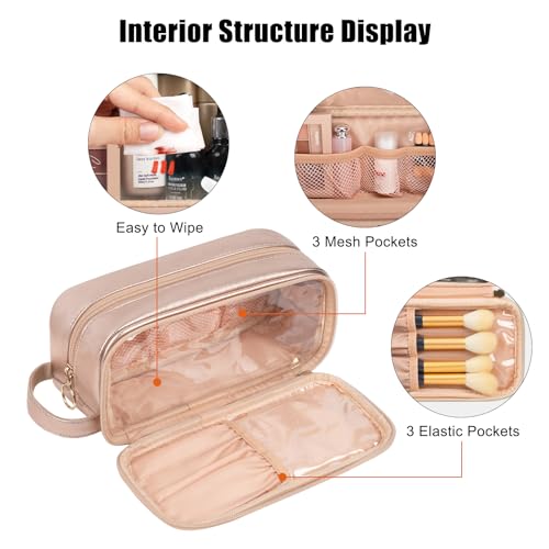 CUBETASTIC Pequeña bolsa de maquillaje para mujer, bolsa de