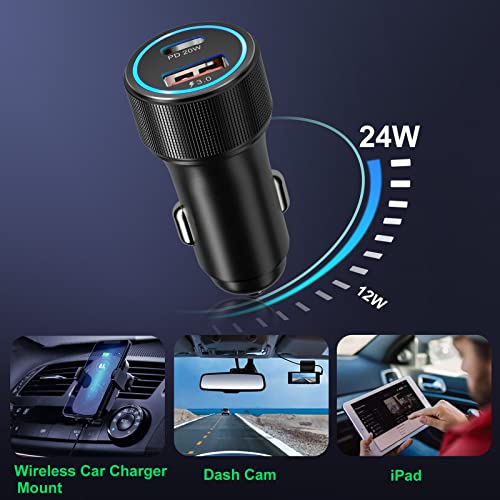 Bangfun - Cargador de coche USB C, paquete de 5, 36 W, doble