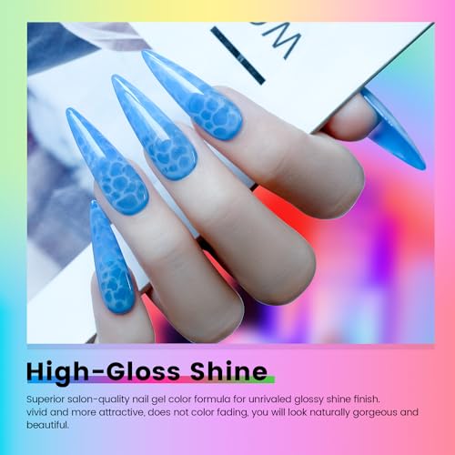 RARJSM Juego de 6 esmaltes de uñas de gel de gelatina de neó