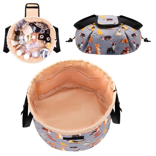 Bolsa de maquillaje con cordón de barril, bolsa de maquillaj