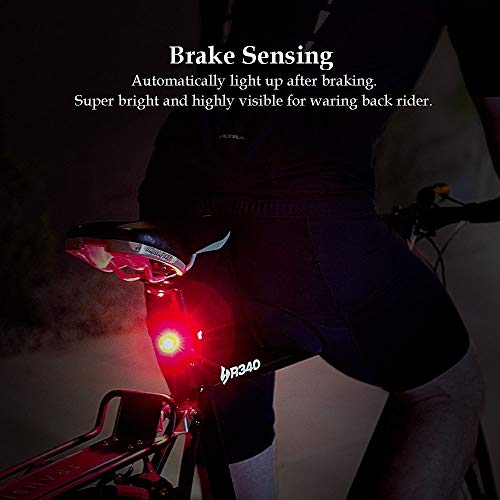 G Keni Alarma inteligente antirrobo para bicicleta, luz tras