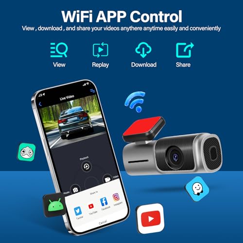 Cámara de tablero frontal WiFi de 2.5 K, pantalla HD IPS de