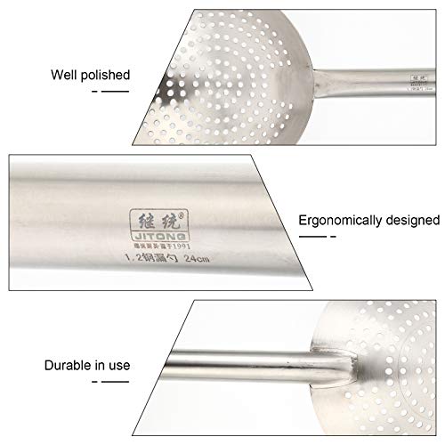 YARDWE Cuchara de acero inoxidable con ranura para colador d