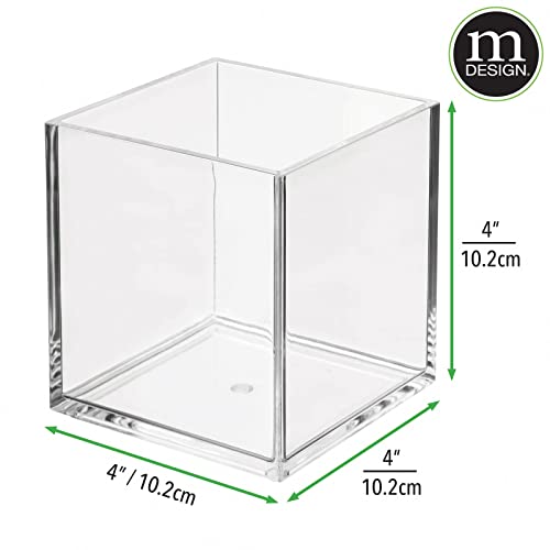mDesign Organizador de cosméticos cuadrado apilable para bañ