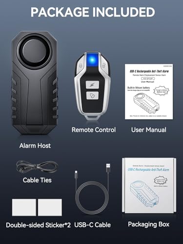 Onvian Alarma de bicicleta recargable mejorada, sensor de mo
