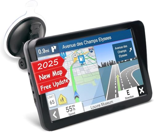 Navegación GPS para automóvil, mapa 2025, pantalla táctil de