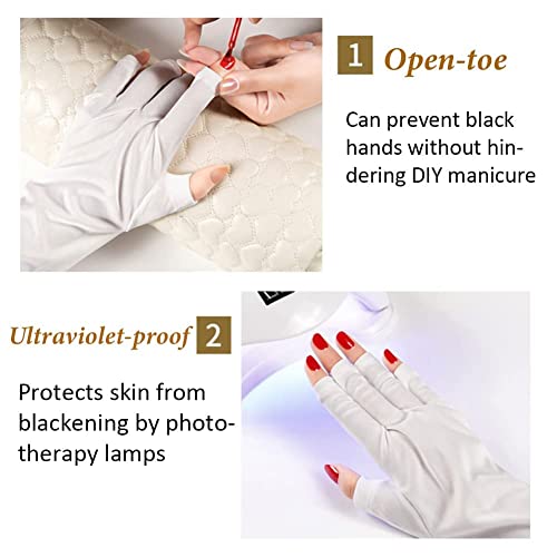 2 pares de guantes de protección UV para lámpara de uñas par