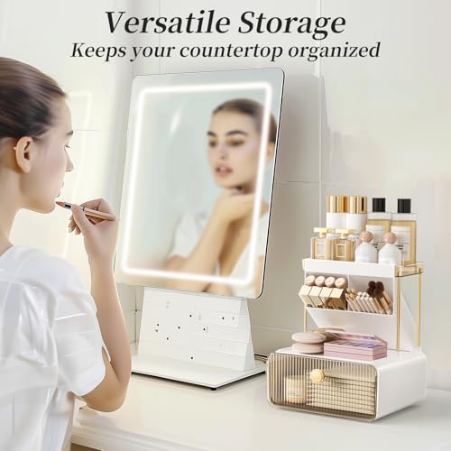 Organizador de maquillaje de 2 niveles para encimera, organi