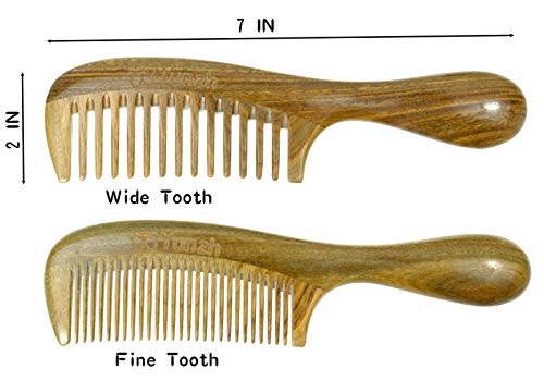 YunZh Peine de dientes anchos y peines de dientes finos, jue