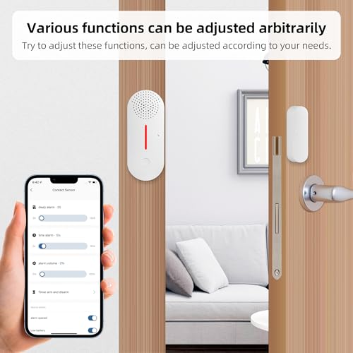 Sensores de alarma de ventana WiFi con sonido y luz de 110 d