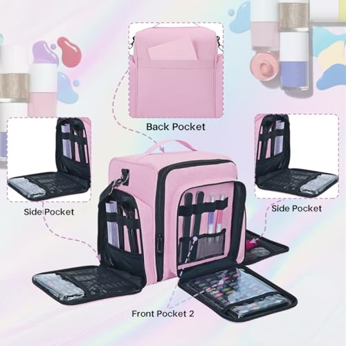 Estuche organizador de esmalte de uñas, grande, 60 botellas,