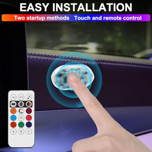4 luces LED para interiores de coche inalámbricas con contro