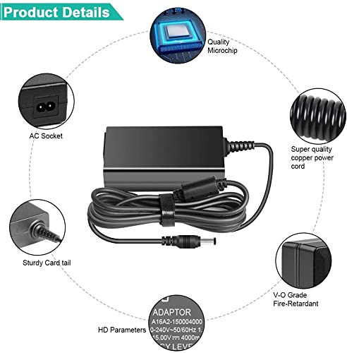 HKY Adaptador universal de 15 V 60 W AC/DC Fuente de aliment