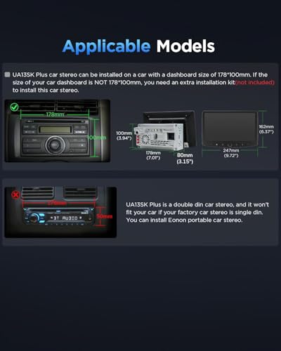 Eonon Estéreo de coche doble DIN de 6 GB+64 GB, receptor de