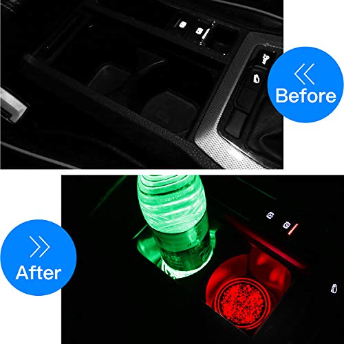 ACODABLEM Paquete de 2 luces LED portavasos, posavasos para