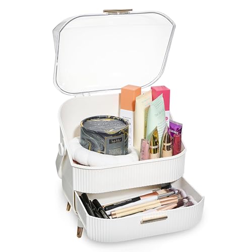 DwellStudio Organizador de maquillaje a prueba de polvo para