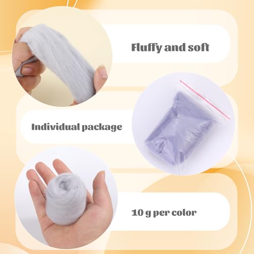 ZXIIXZ Lana de fieltro de aguja de 3.53 oz, lana de fieltro