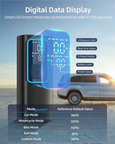 Inflador de neumáticos, compresor de aire portátil I7 Pro, b
