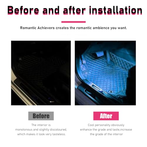 Tira de 24 luces led RGB para auto, luces neón para atmósfer