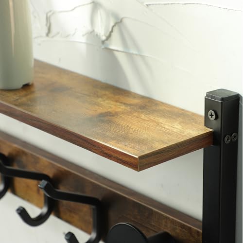 YIGII Perchero de pared con estante, estante flotante de par