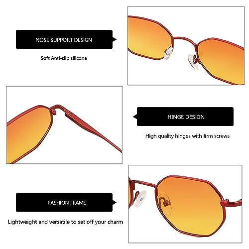 ZENOTTIC Gafas de sol polarizadas octogonales pequeñas para