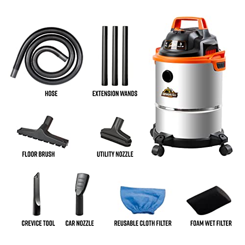 Armor All VO408S 0901 - Aspiradora de acero inoxidable húmed