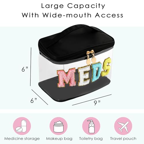 Bolsa de maquillaje de medicina transparente con letras de c