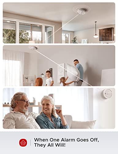 X-Sense Detector de humo, alarma de humo inalámbrica interco