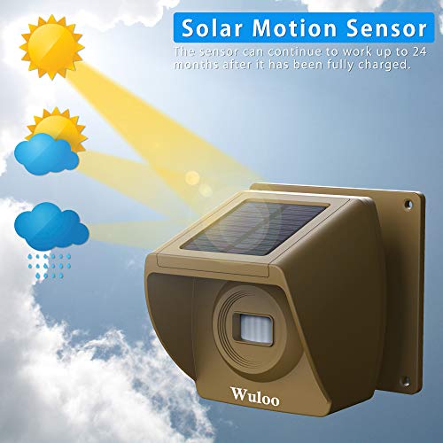 Alarma solar inalámbrica para entrada exterior de 1800 pies,
