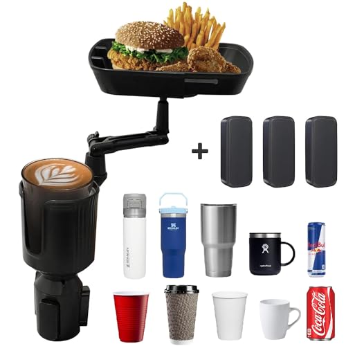Bandeja multifuncional para portavasos de coche, bandeja de