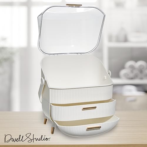 DwellStudio Organizador de maquillaje a prueba de polvo para