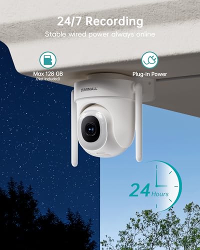 ZUMIMALL Cámara de seguridad 5 MP 5G con cable para exterior