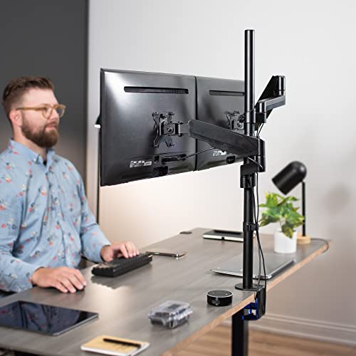 VIVO Brazo de monitor doble para montaje extra alto para pan