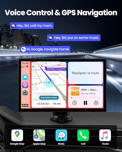 Pantalla inalámbrica CarPlay: estéreo portátil de 9 pulgadas