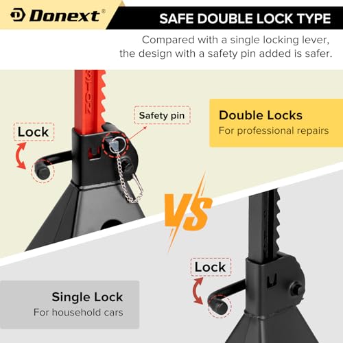 Donext Jack Stands de 3 toneladas (6,500 lb) de acero de dob