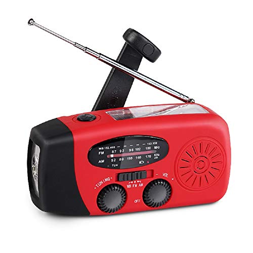 Radio solar portátil de emergencia meteorológica manivela AM