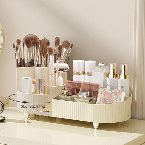 Organizador de maquillaje giratorio para encimera, organizad