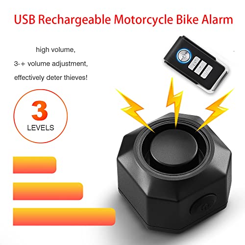 Alarma de bicicleta recargable USB de 110 db con control rem