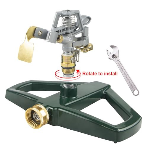 Rociadores para patio, aspersor de césped con base de metal,