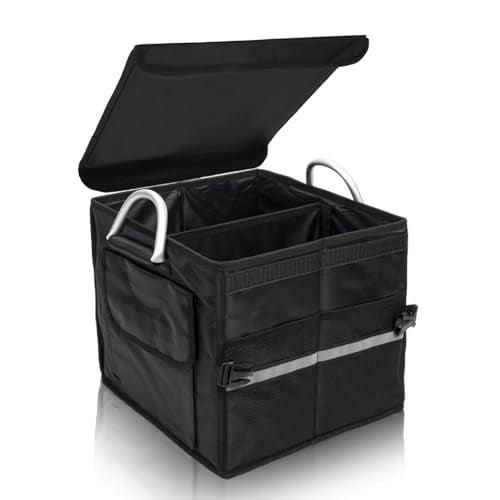 Organizador de maletero con tapa, pequeño, negro 28L, para S