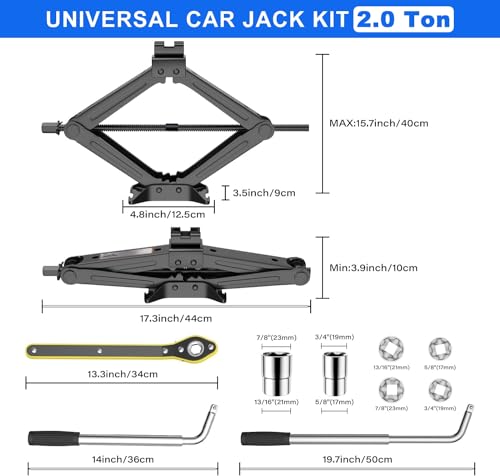 Gato de tijera - Kit de emergencia de coche de 2 toneladas (