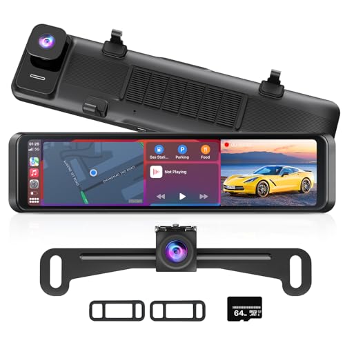 Cámara de espejo retrovisor 4K con Carplay y Android Auto: 1
