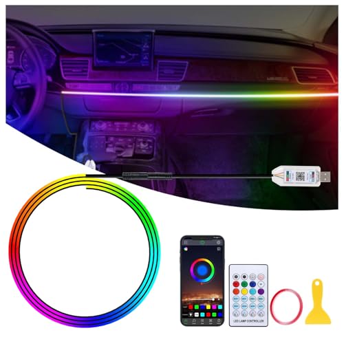 Luces LED acrílicas para automóvil, tira de luz RGB de 43.3