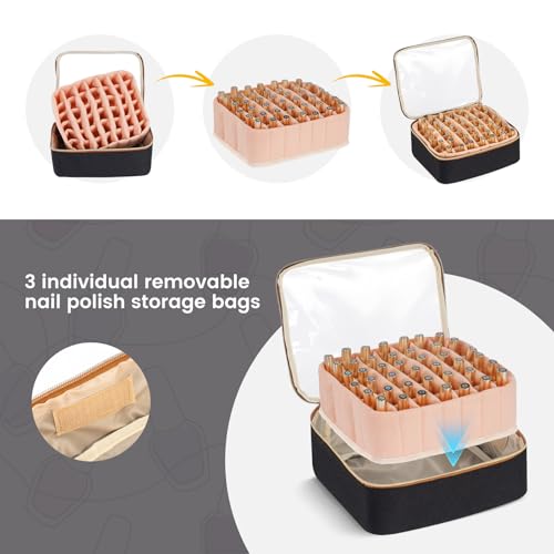 Hautton Organizador de esmalte de uñas, bolsa de almacenamie