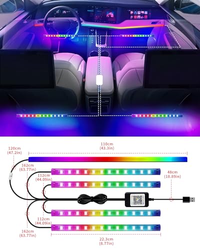 YM E-Bright t - Kit de luces LED 5 en 1 para interior de aut