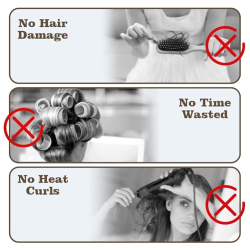 zxbaers Rizador sin calor, 2 juegos de rodillos de pelo para