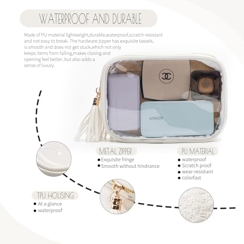 Bolsa organizadora de maquillaje transparente para mujer, bo