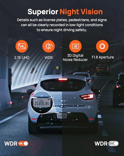 70mai Cámara de tablero frontal y trasera de 2.7 K A500S, cá