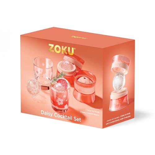 ZOKU Daisy - Juego de cóctel con 2 moldes grandes para cubit