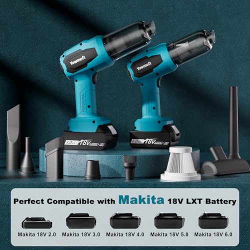 Aspiradora de mano 3 en 1 compatible con batería Makita de 1